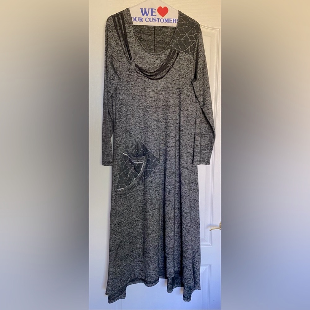Round Neck with Flare Asymmetrical Dress